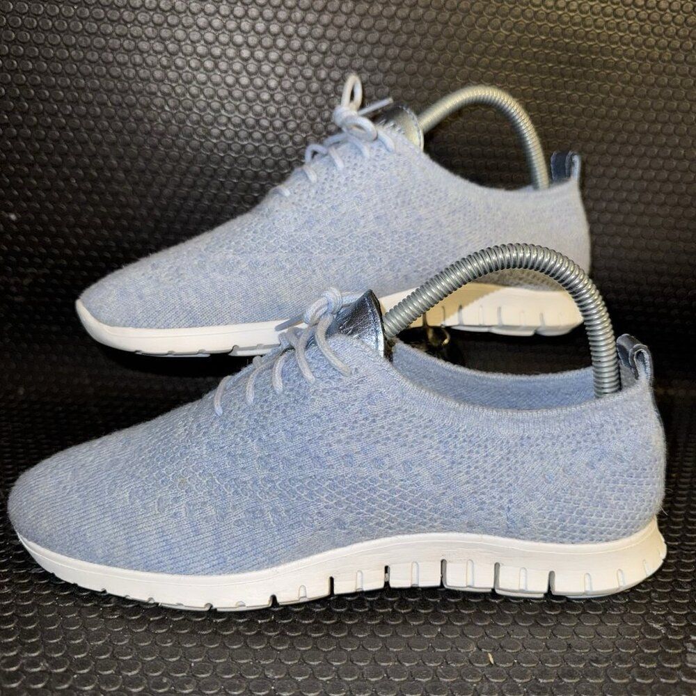 Cole Haan OriginalGrand Wool Stitchlite Wingtip Blue Oxford Shoes Women Size 7.5